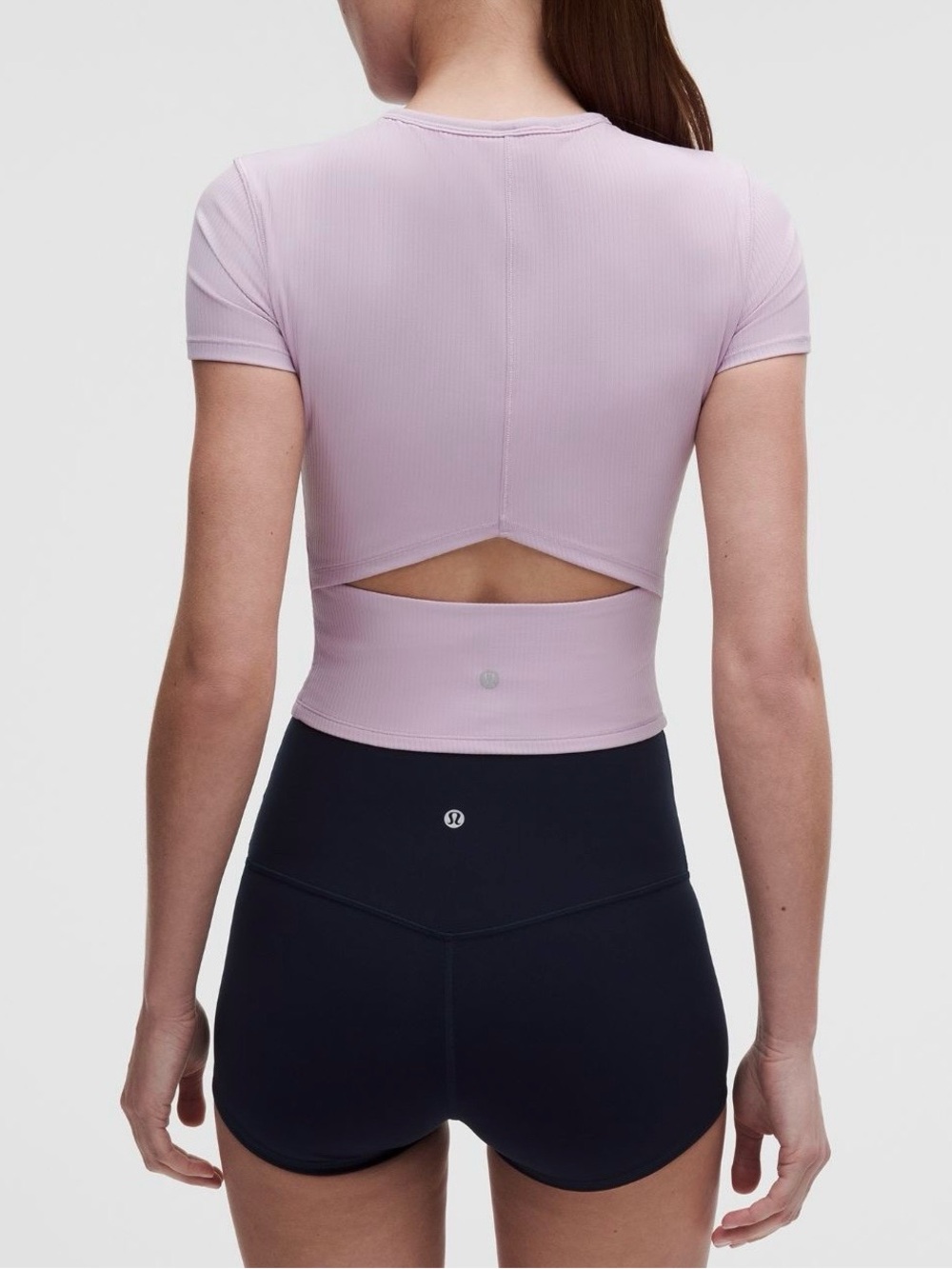 Lululemon All It Takes Ribbed Keyhole SS Shirt Top Cropped ~ XS ~ Lilac Play